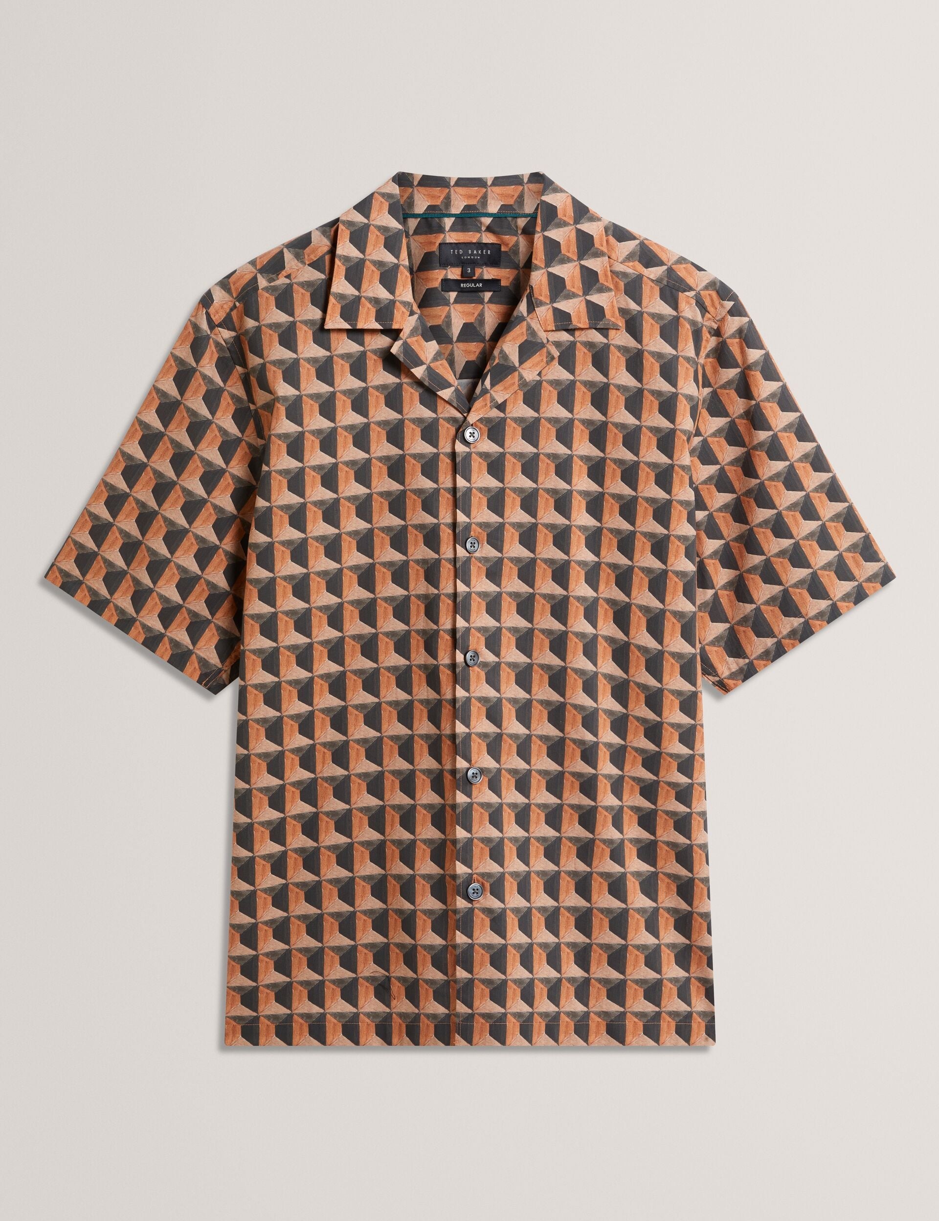Men NAYELIN Relaxed Fit Painted Geo Print Shirt - Ted Baker