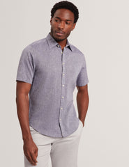 Men WRYTE Short Sleeve Linen Cotton Woven Shirt - Ted Baker