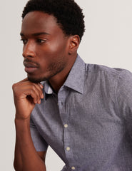 Men WRYTE Short Sleeve Linen Cotton Woven Shirt - Ted Baker