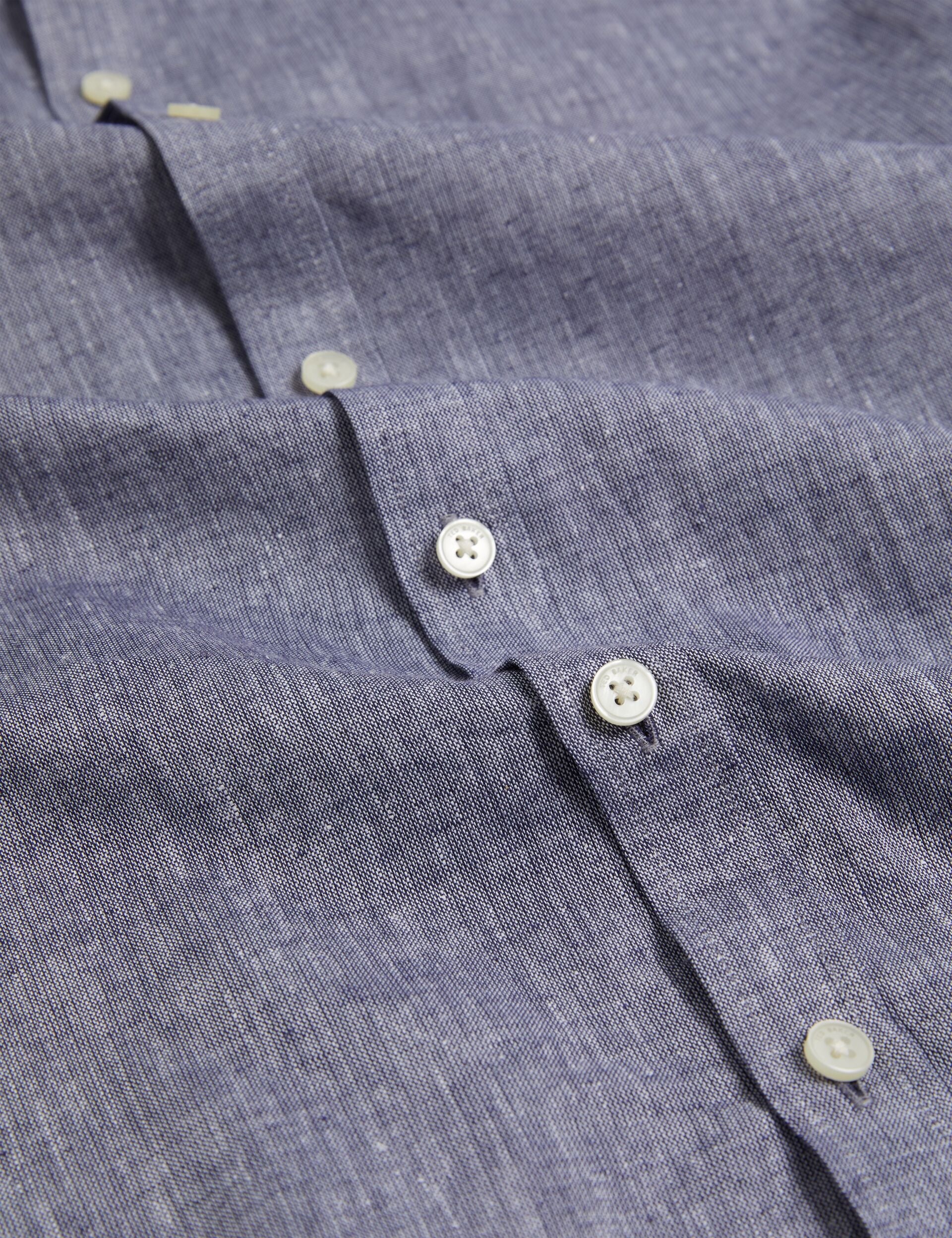 Men WRYTE Short Sleeve Linen Cotton Woven Shirt - Ted Baker