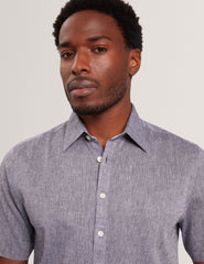Men WRYTE Short Sleeve Linen Cotton Woven Shirt - Ted Baker