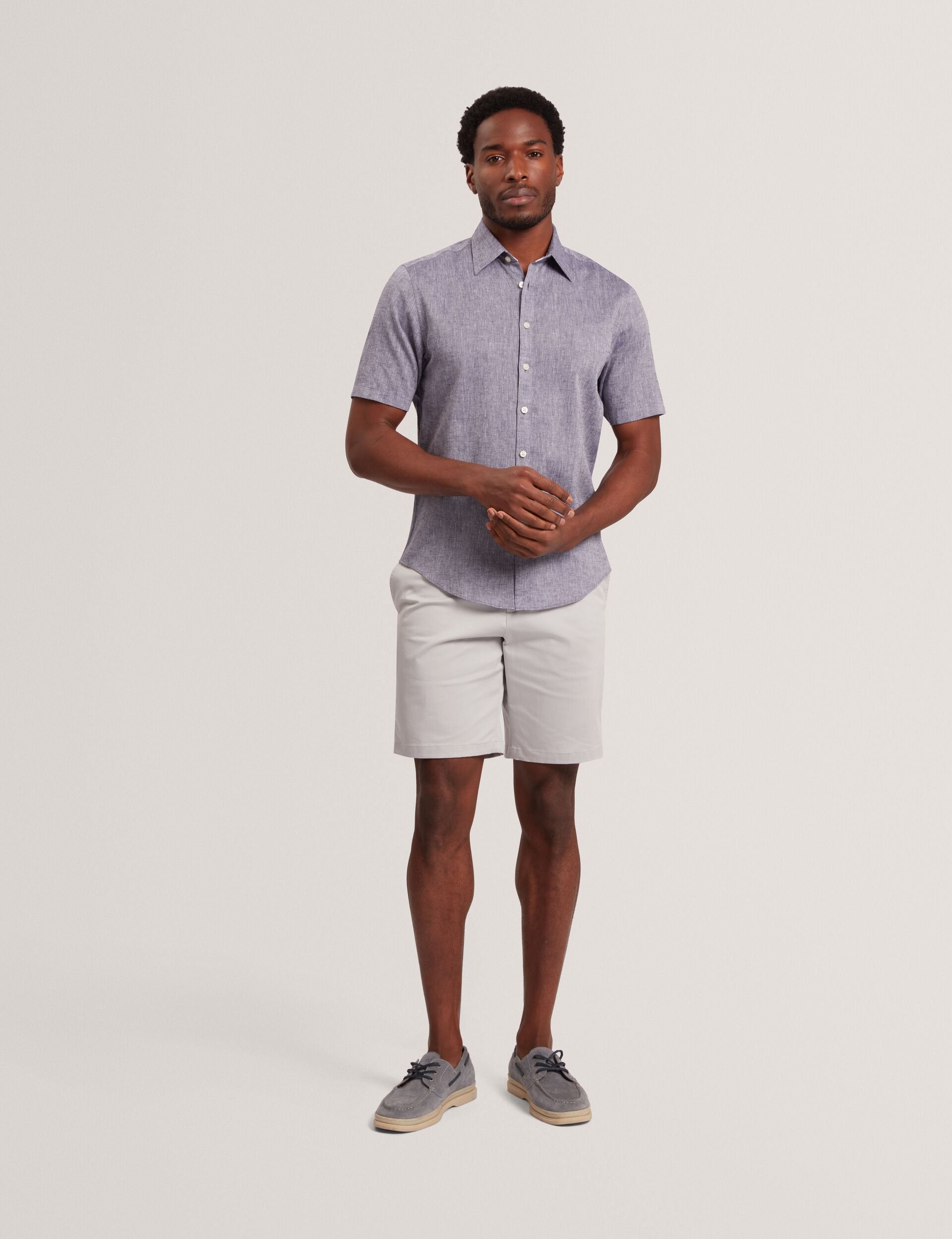 Men WRYTE Short Sleeve Linen Cotton Woven Shirt - Ted Baker