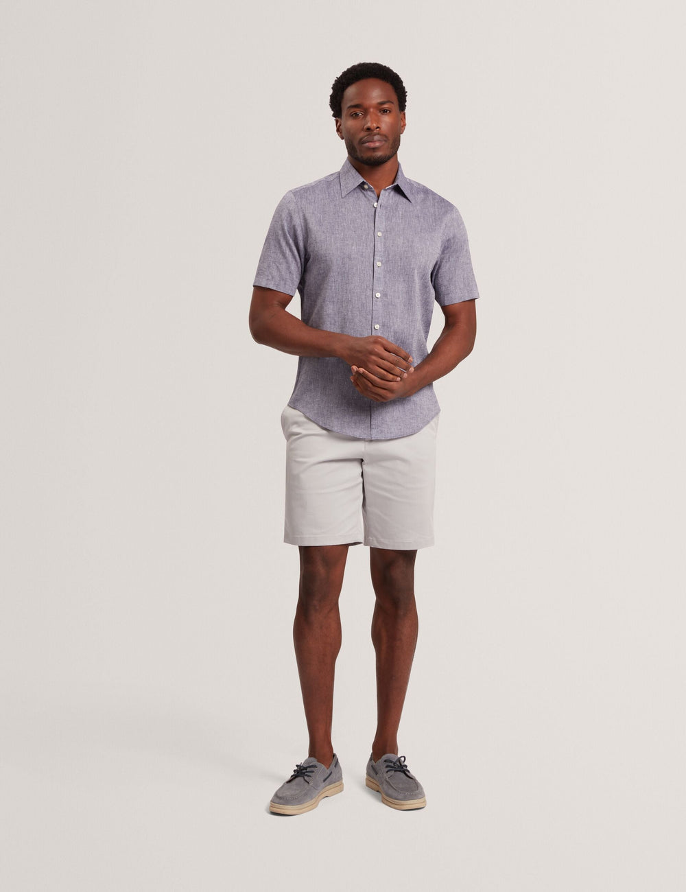 Men WRYTE Short Sleeve Linen Cotton Woven Shirt - Ted Baker