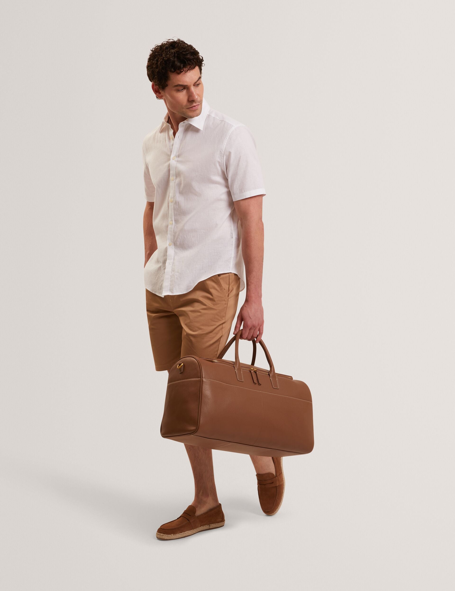 Men WRYTE Short Sleeve Linen Cotton Woven Shirt - Ted Baker