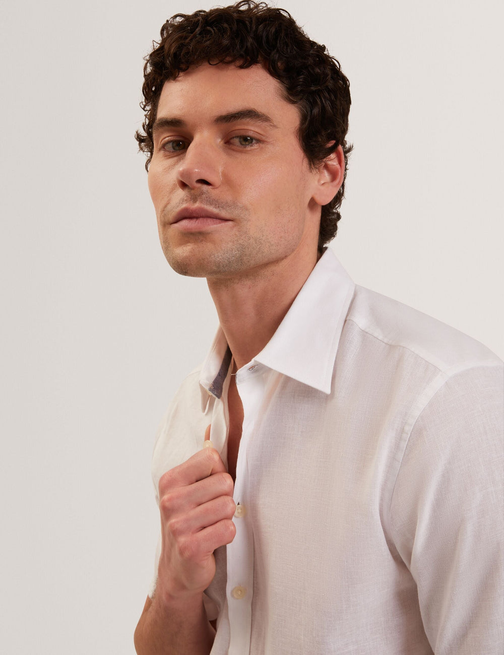 Men WRYTE Short Sleeve Linen Cotton Woven Shirt - Ted Baker