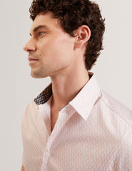 Men CAMBAY Geometric Leaf Print Short Sleeve Shirt - Ted Baker