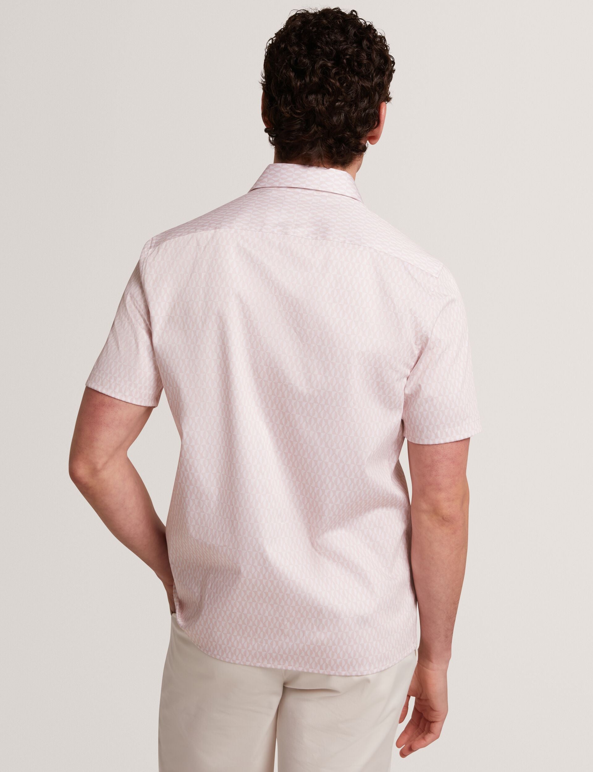 Men CAMBAY Geometric Leaf Print Short Sleeve Shirt - Ted Baker