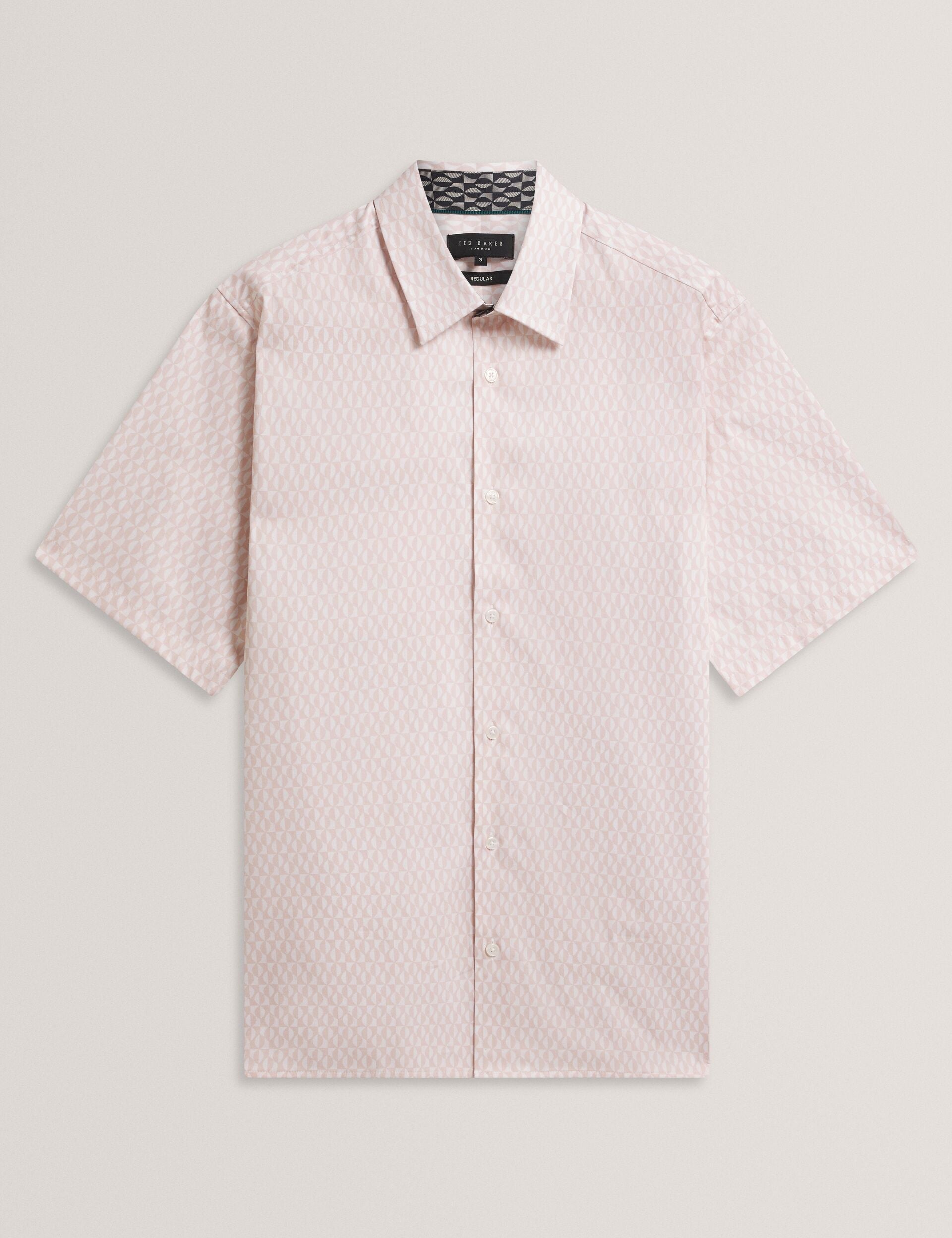 Men CAMBAY Geometric Leaf Print Short Sleeve Shirt - Ted Baker