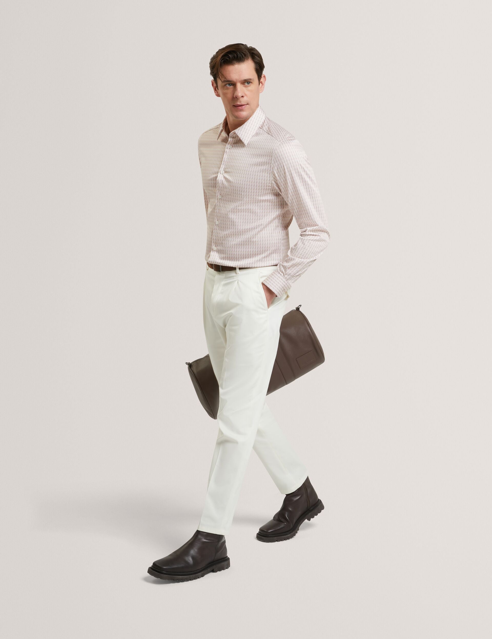 Men FIRDAWI Slim Geo Striped Long Sleeve Shirt - Ted Baker