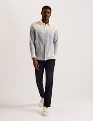 Men ACKLEY Ombre Woven Long Sleeve Shirt - Ted Baker