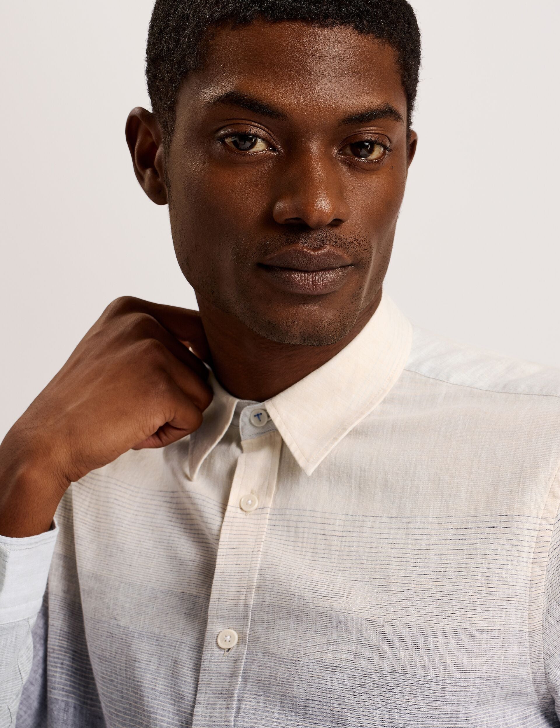 Men ACKLEY Ombre Woven Long Sleeve Shirt - Ted Baker