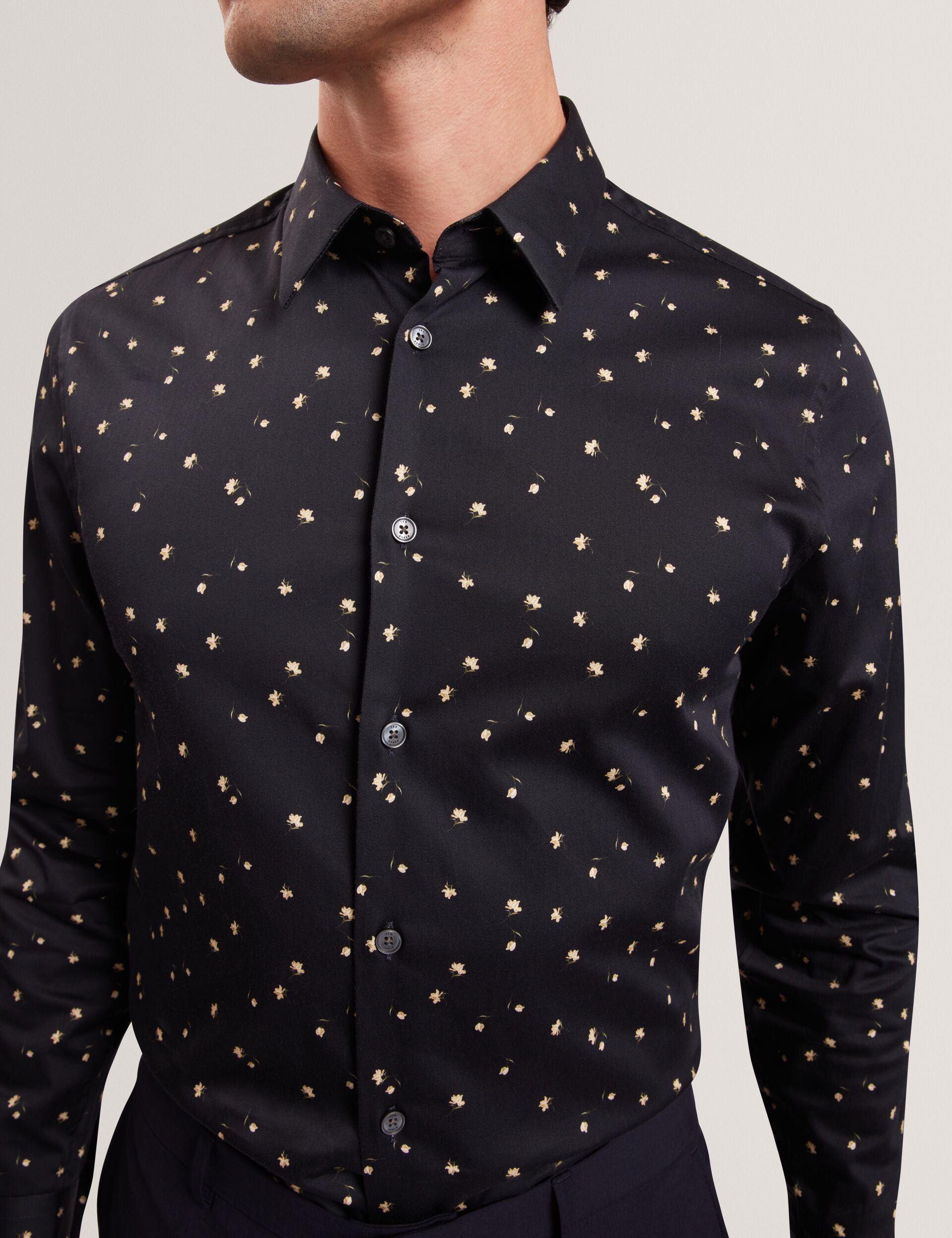 Men ISKRAN Ditsy Blooms Slim Long Sleeve Shirt - Ted Baker