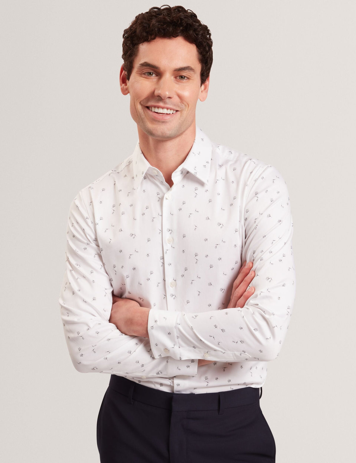 Men ISKRAN Ditsy Blooms Slim Long Sleeve Shirt - Ted Baker