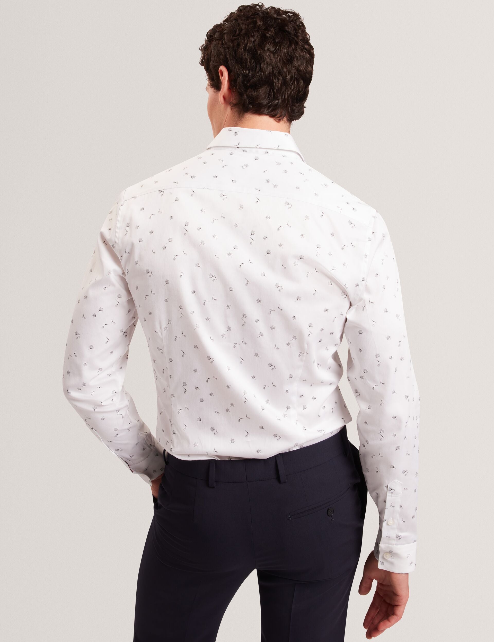 Men ISKRAN Ditsy Blooms Slim Long Sleeve Shirt - Ted Baker