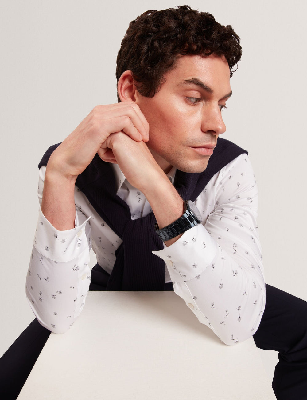 Men ISKRAN Ditsy Blooms Slim Long Sleeve Shirt - Ted Baker
