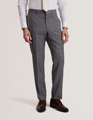 Men RONS - Windowpane Check Wool Suit Pants - Ted Baker