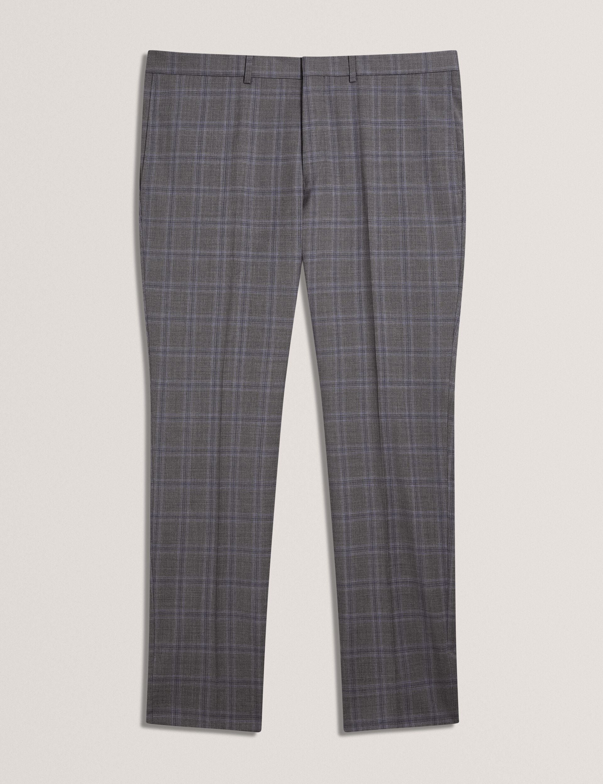 Men RONS - Windowpane Check Wool Suit Pants - Ted Baker