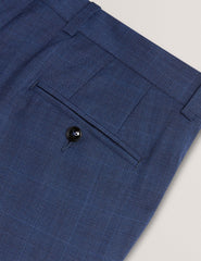 Men JAYALS - Slim Fit Navy Check Wool Suit Pants - Ted Baker