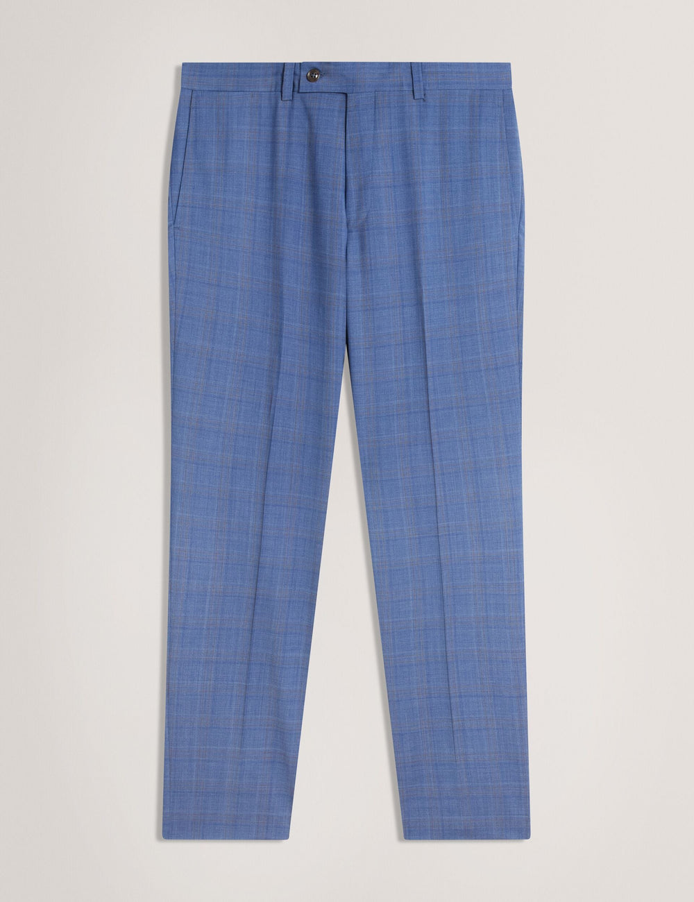 Men JAYADS - Slim Fit Blue Check Wool Suit Pants - Ted Baker