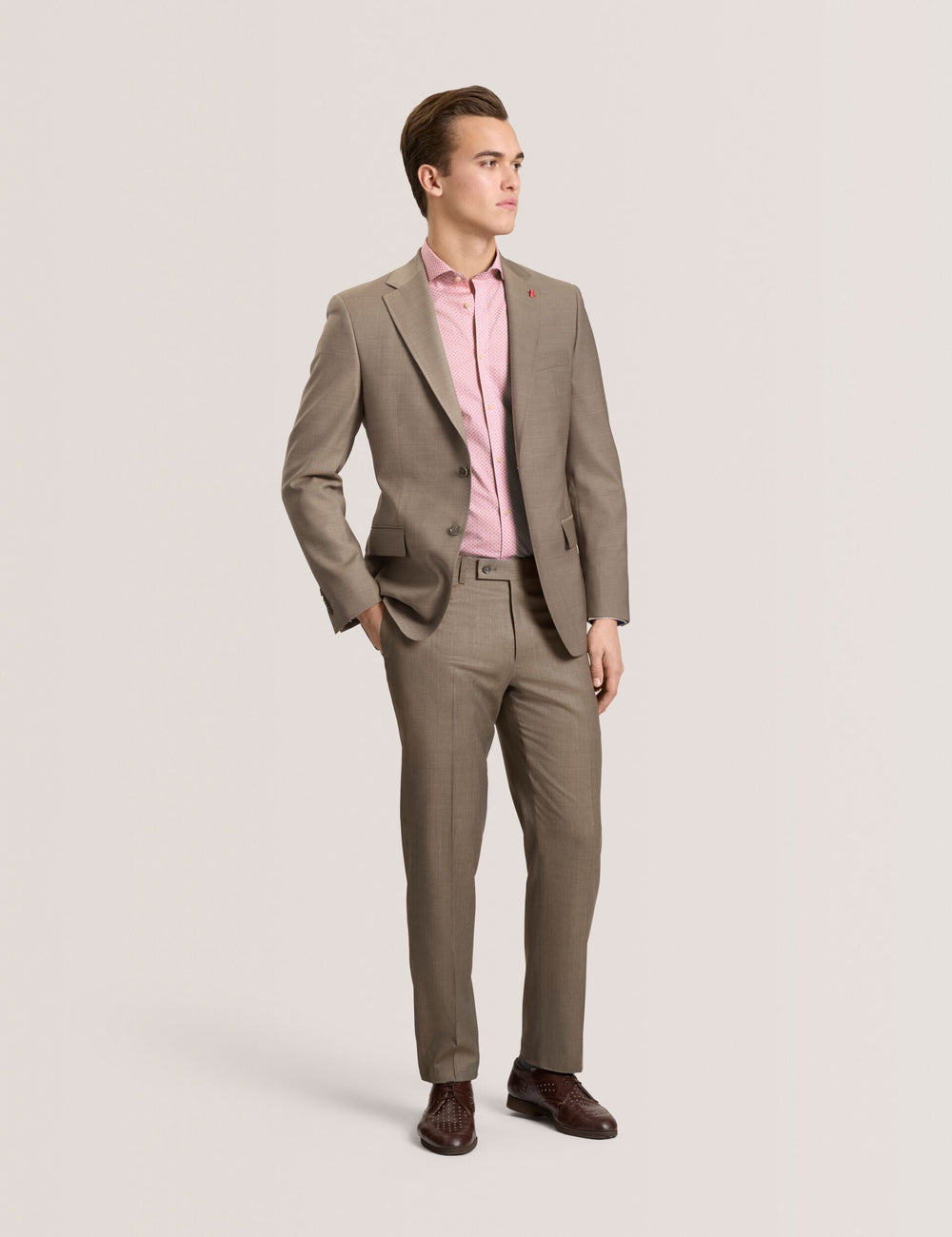 Men WINTER Subtle Check Modern Fit Wool Suit Pants - Ted Baker