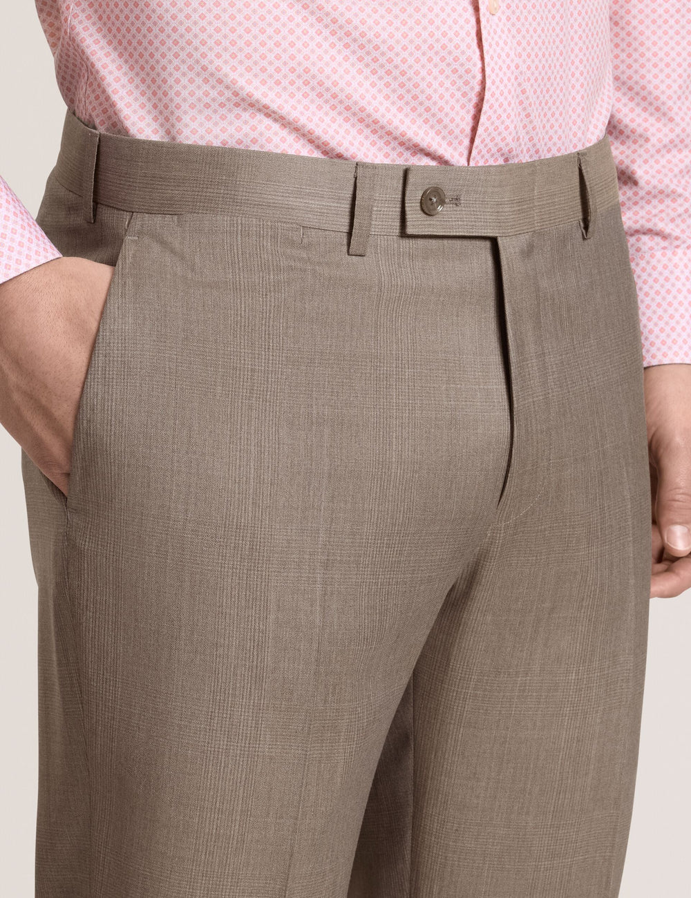 Men WINTER Subtle Check Modern Fit Wool Suit Pants - Ted Baker
