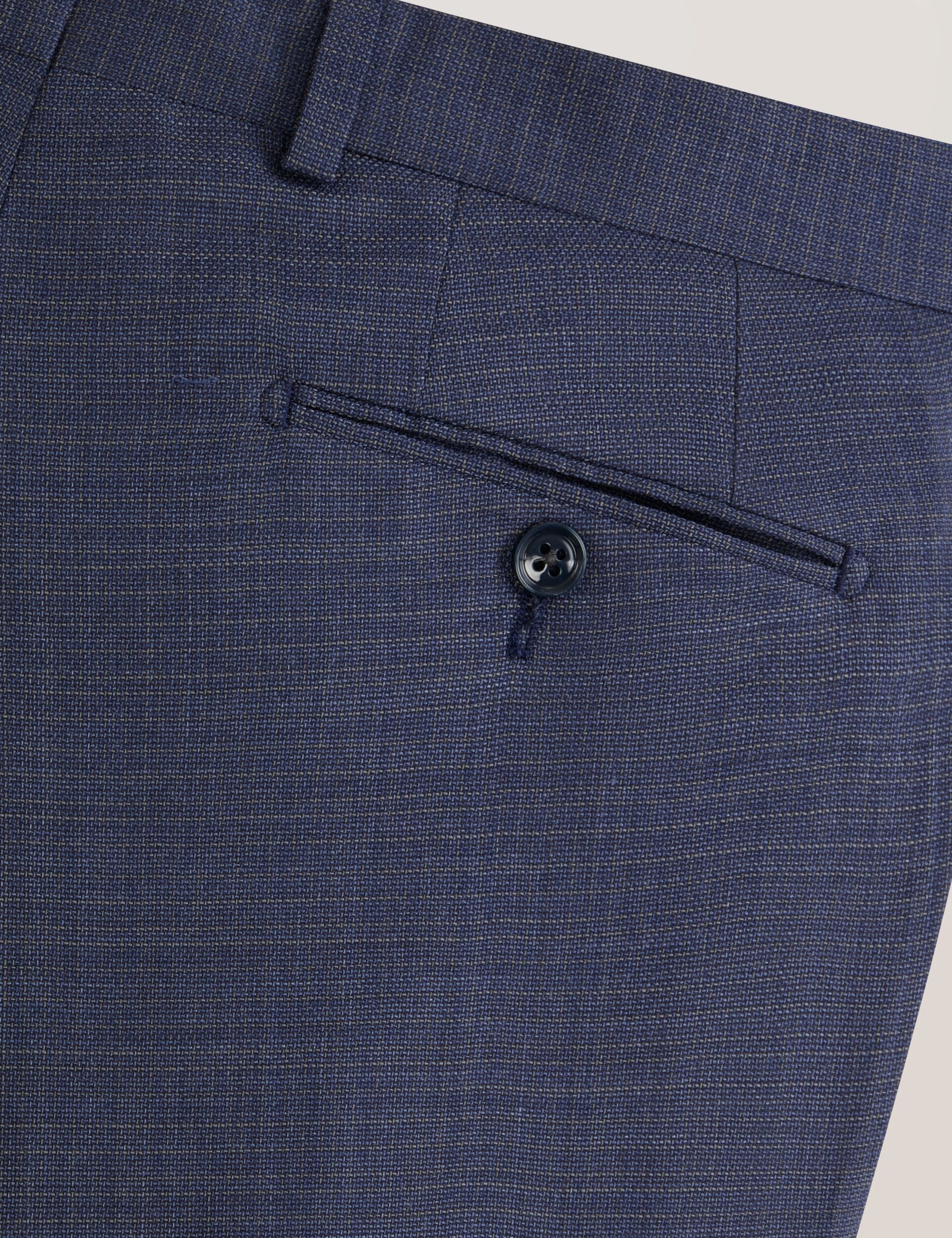 Men WINTER Textured Modern Fit Wool Suit Pants - Ted Baker
