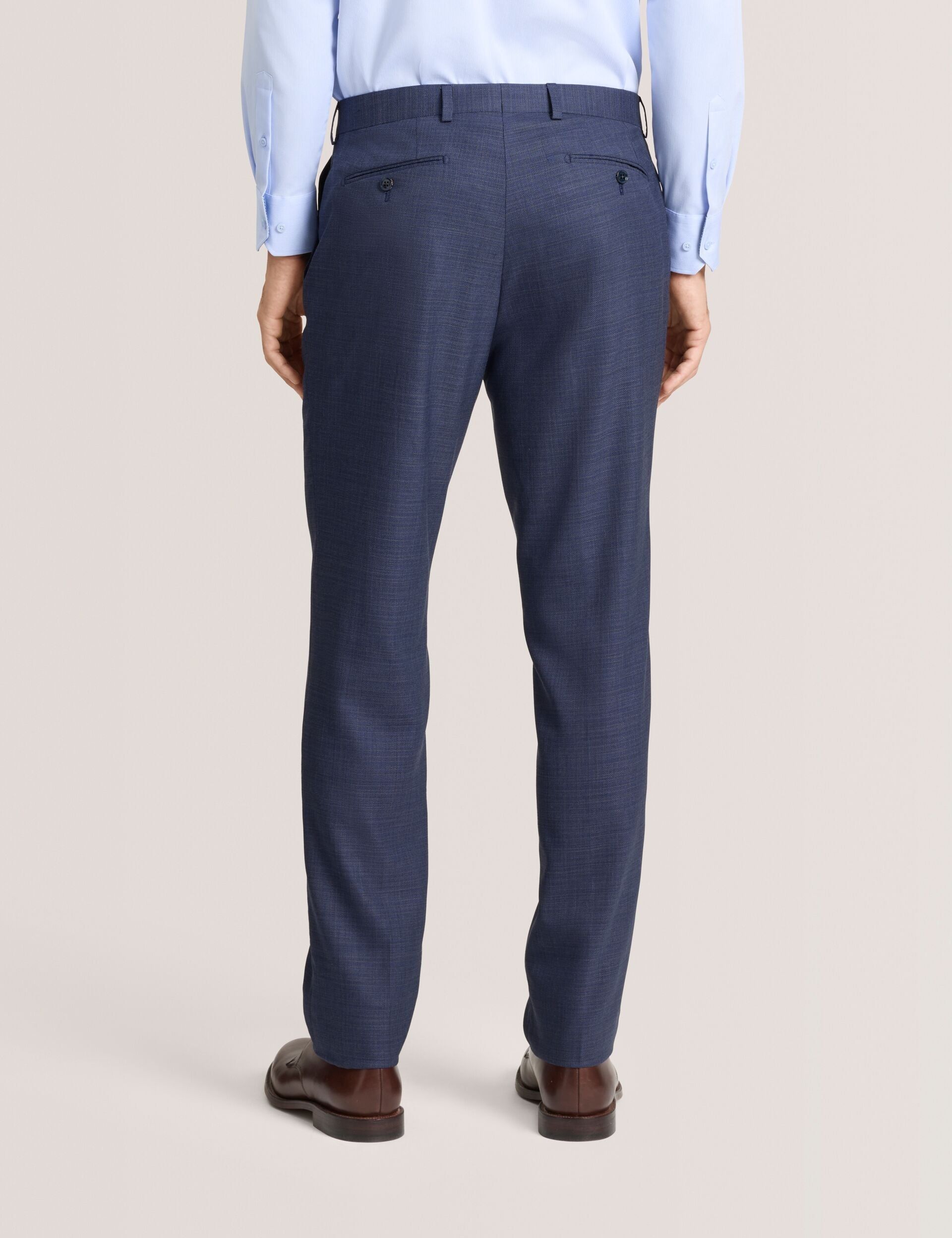 Men WINTER Textured Modern Fit Wool Suit Pants - Ted Baker