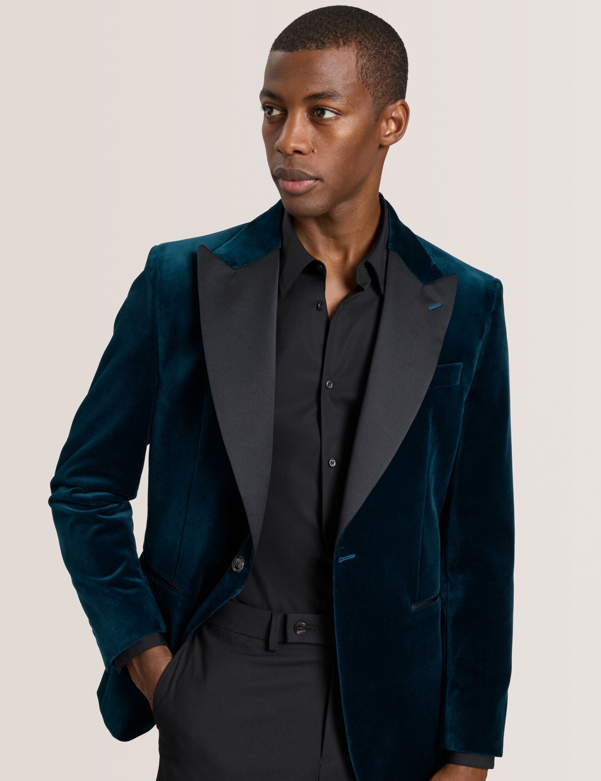 Men WEBSTER Velvet Single Breasted Tuxedo Jacket - Ted Baker