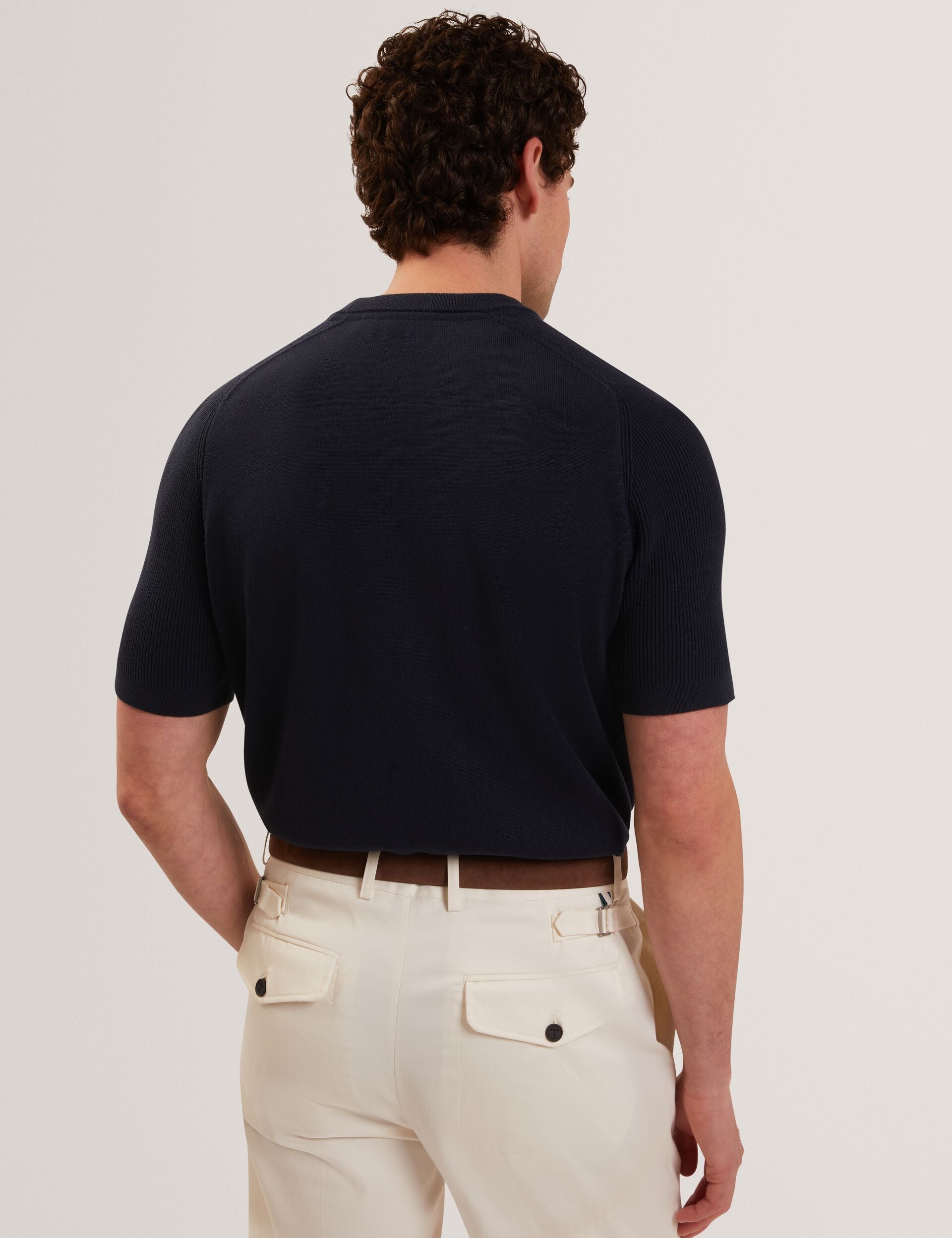 Men TORRENT Wool Blend Ribbed Raglan Polo Shirt - Ted Baker
