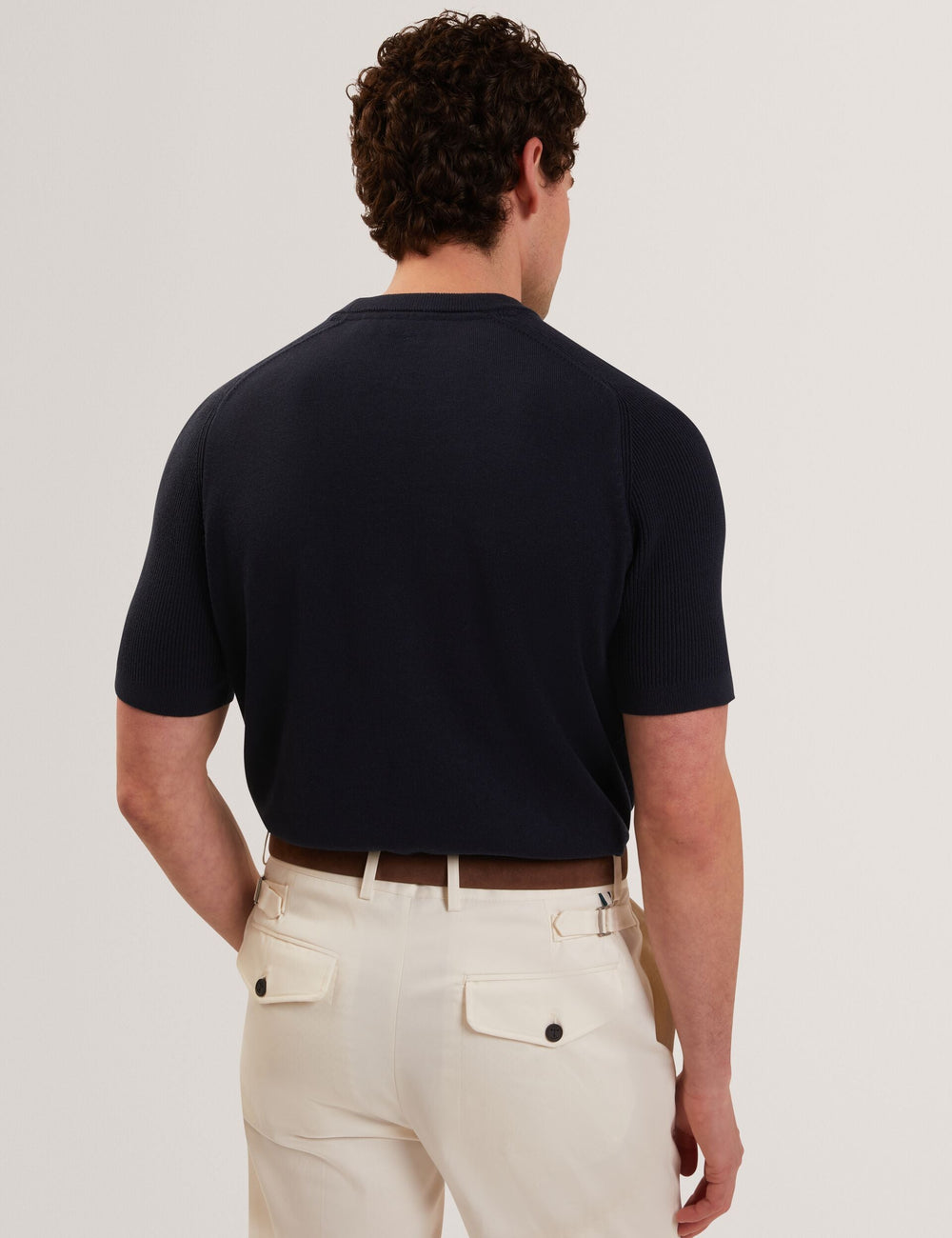 Men TORRENT Wool Blend Ribbed Raglan Polo Shirt - Ted Baker