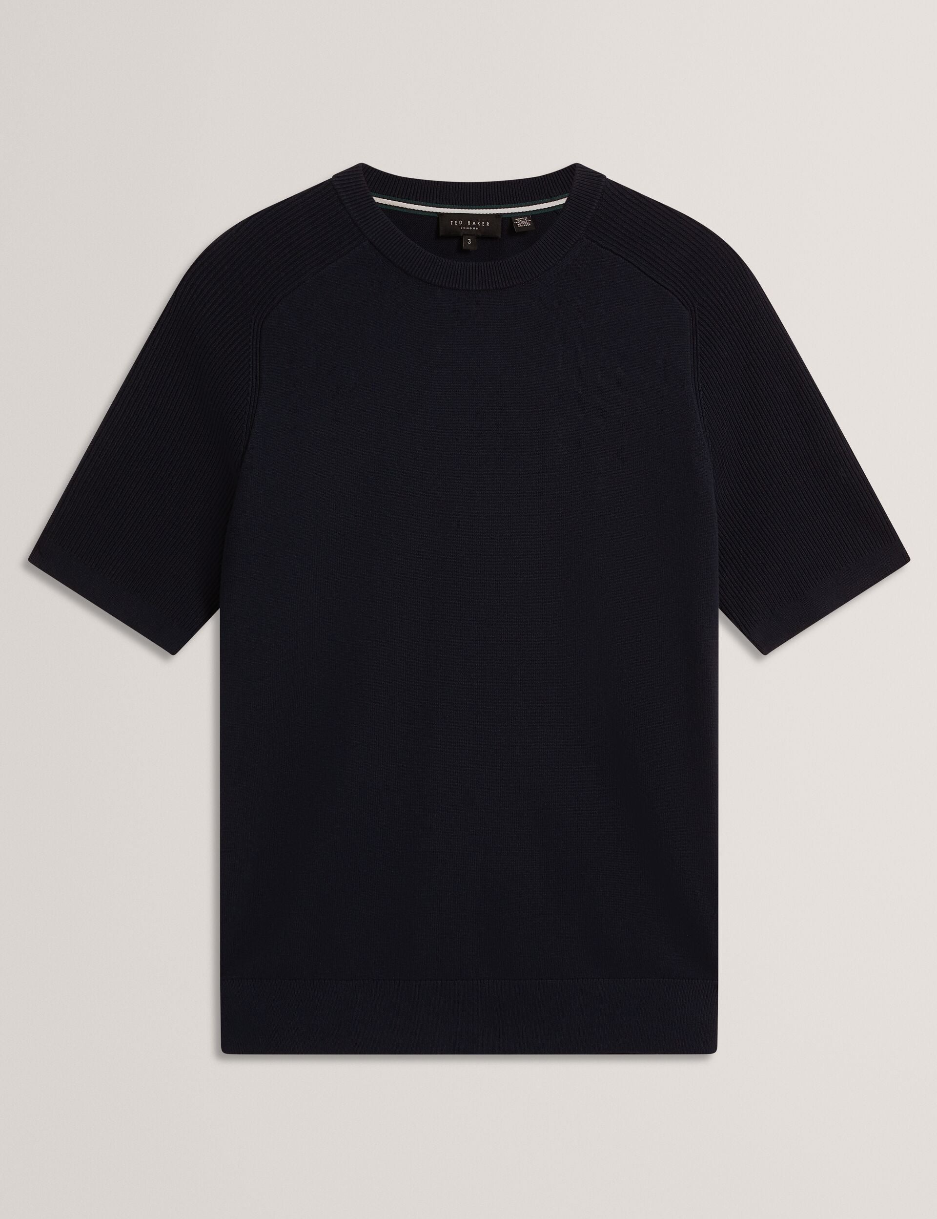 Men TORRENT Wool Blend Ribbed Raglan Polo Shirt - Ted Baker