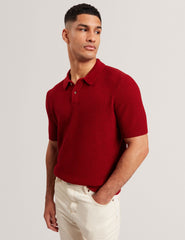 Men|Sale CAELUM Herringbone Texture Knit Short Sleeve Polo - Ted Baker