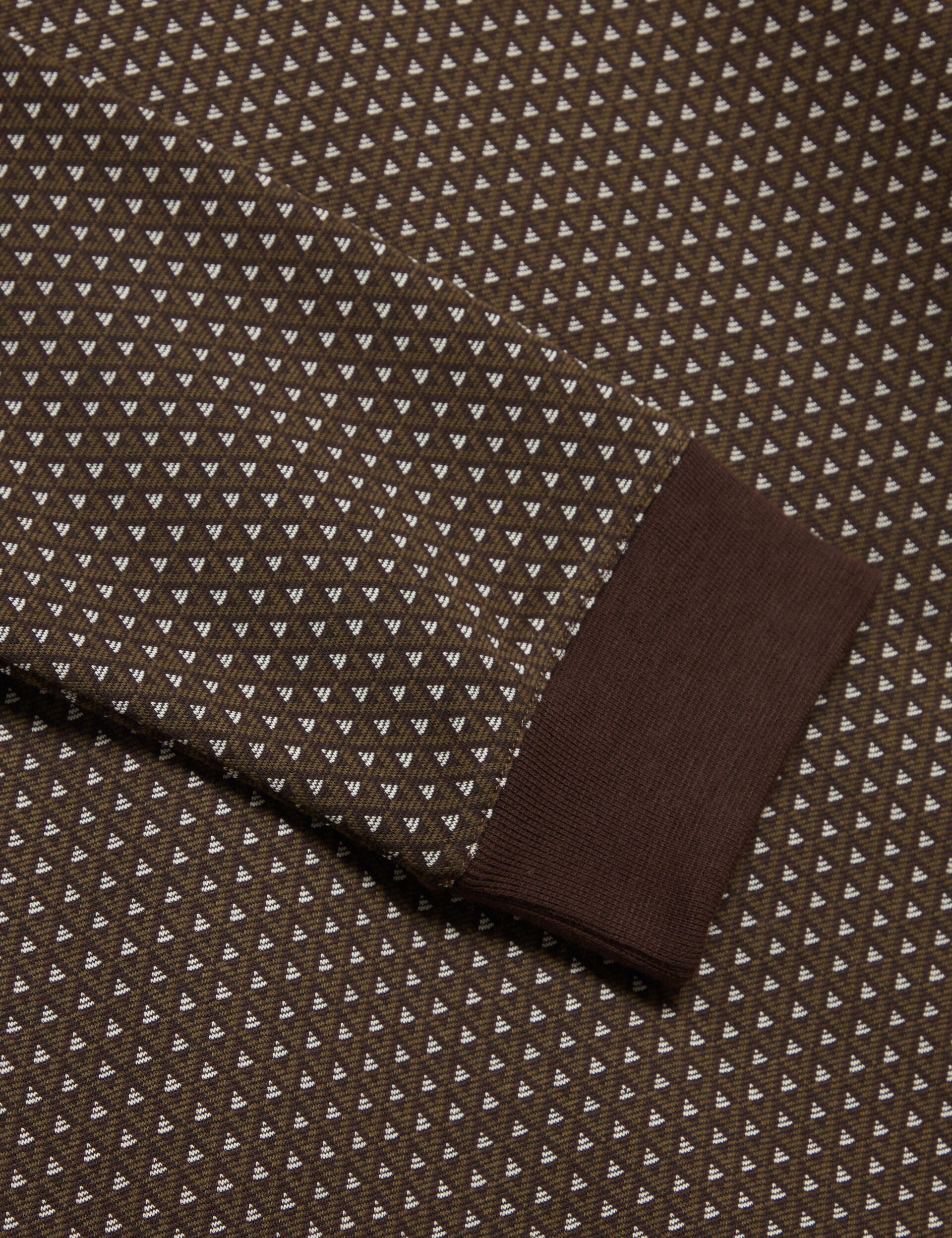 Men|Sale DURAND – Long Sleeve Geo Jacquard Polo - Ted Baker