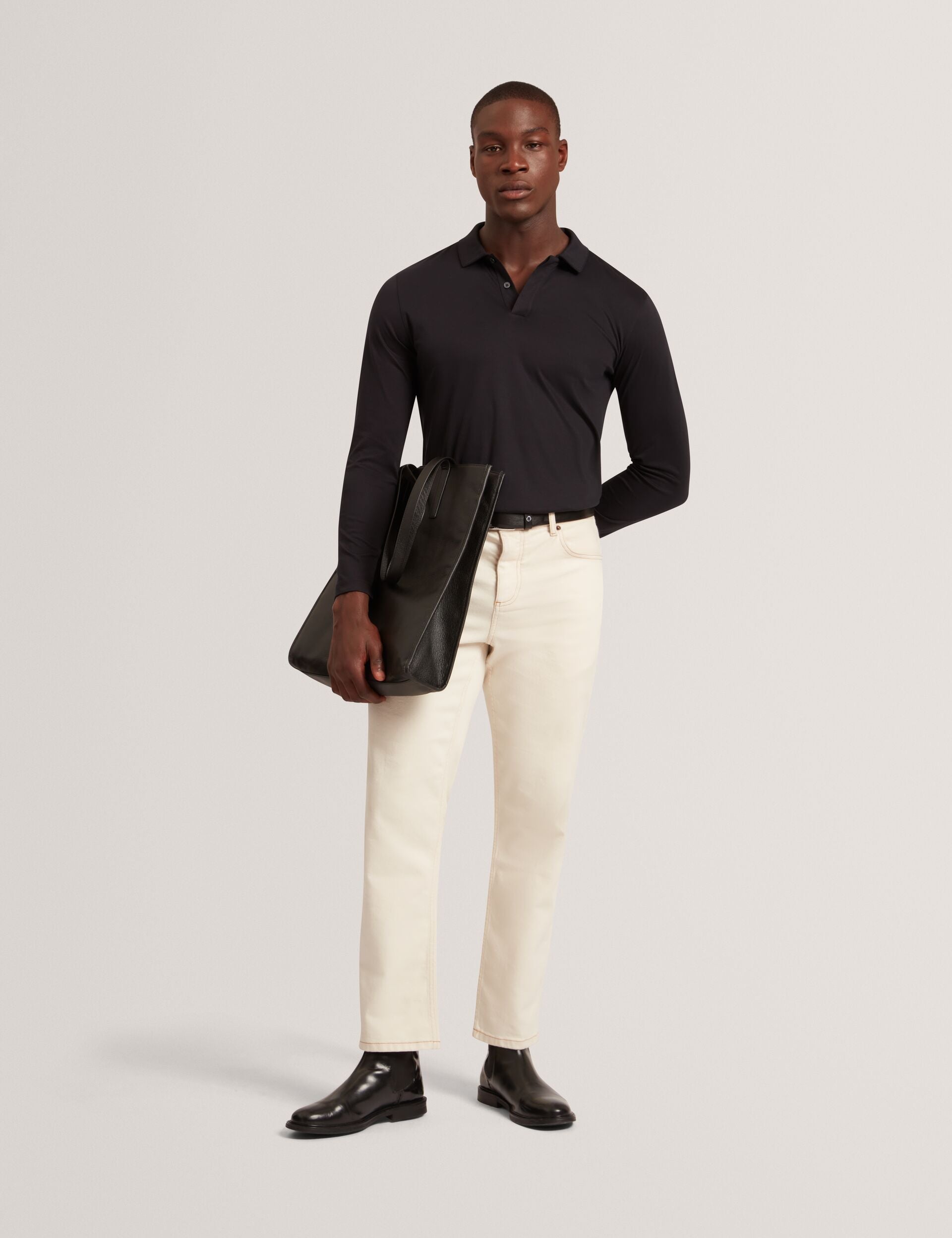 Men IGNAC Soft Touch Jersey Long Sleeve Polo - Ted Baker