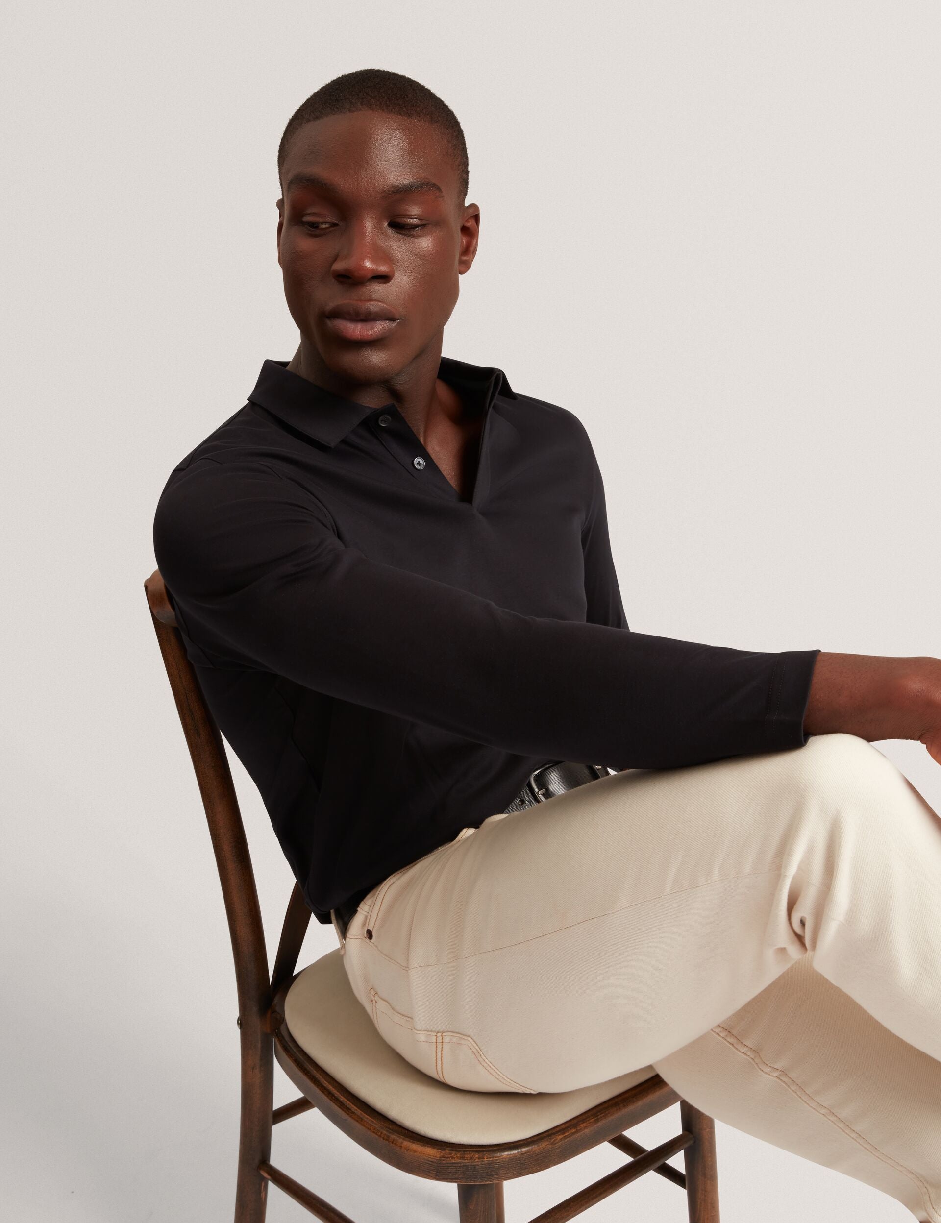 Men IGNAC Soft Touch Jersey Long Sleeve Polo - Ted Baker