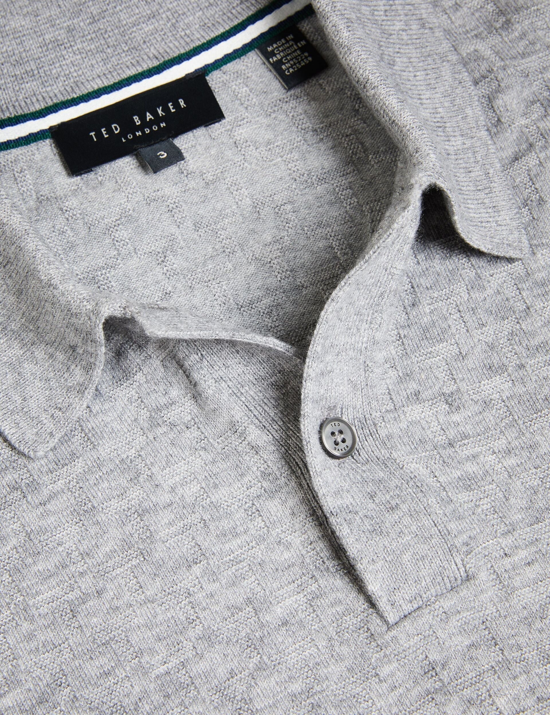 Men MORAR - Long Sleeve T Stitch Knitted Polo - Ted Baker