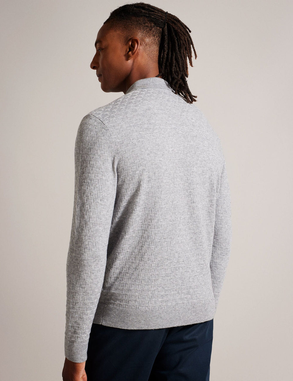Men MORAR - Long Sleeve T Stitch Knitted Polo - Ted Baker