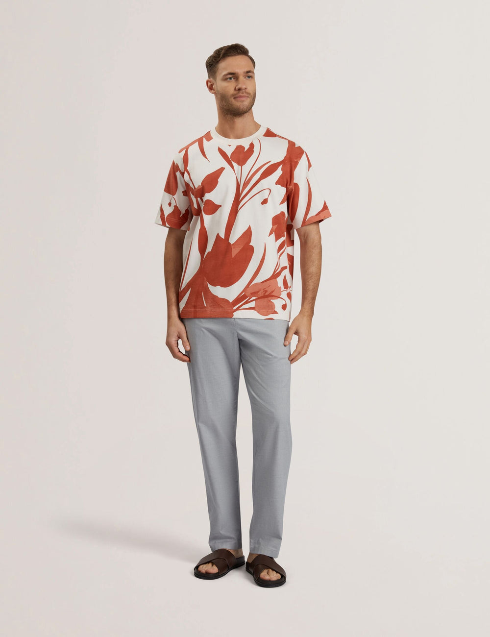 Men YIANNOS - Floral Print Heavyweight Cotton T-Shirt - Ted Baker