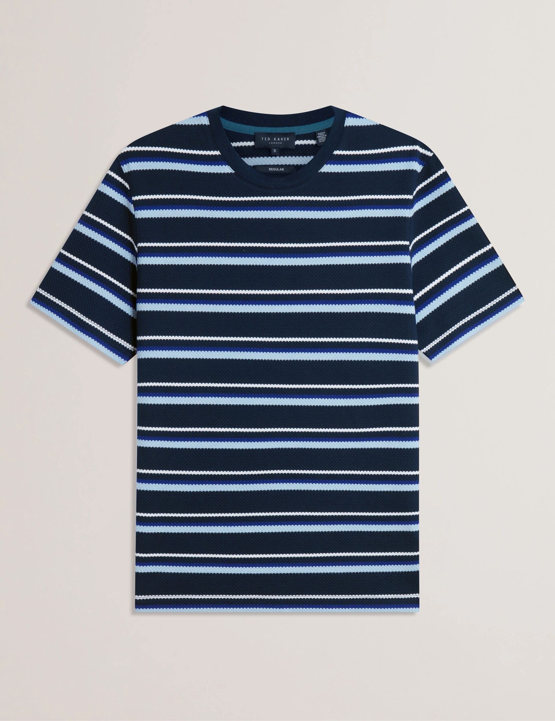 Men GORANO - Short Sleeve Textured Striped T-Shirt - Ted Baker