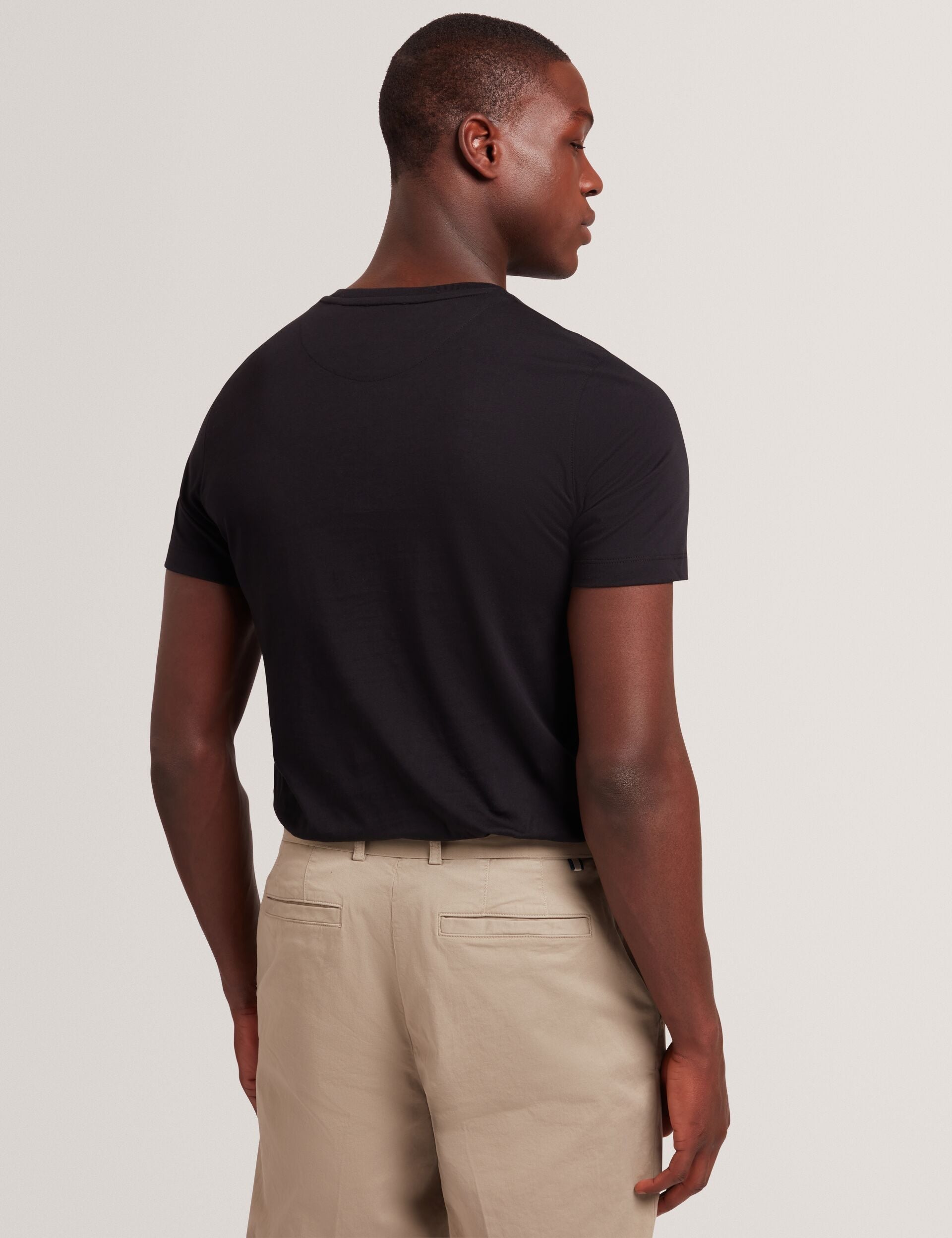 Men JUSTINOO - Black Branded Box Print Graphic Cotton T-Shirt - Ted Baker