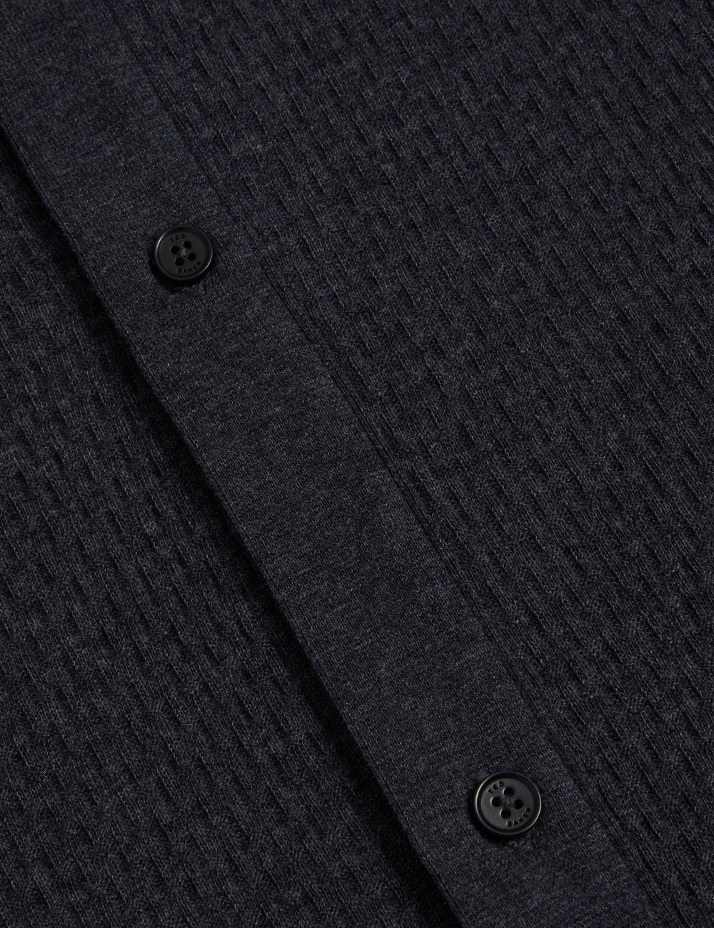 Men CONNYR Textured Knit Button-Through Polo Shirt in Navy - Ted Baker