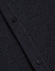 Men CONNYR Textured Knit Button-Through Polo Shirt in Navy - Ted Baker