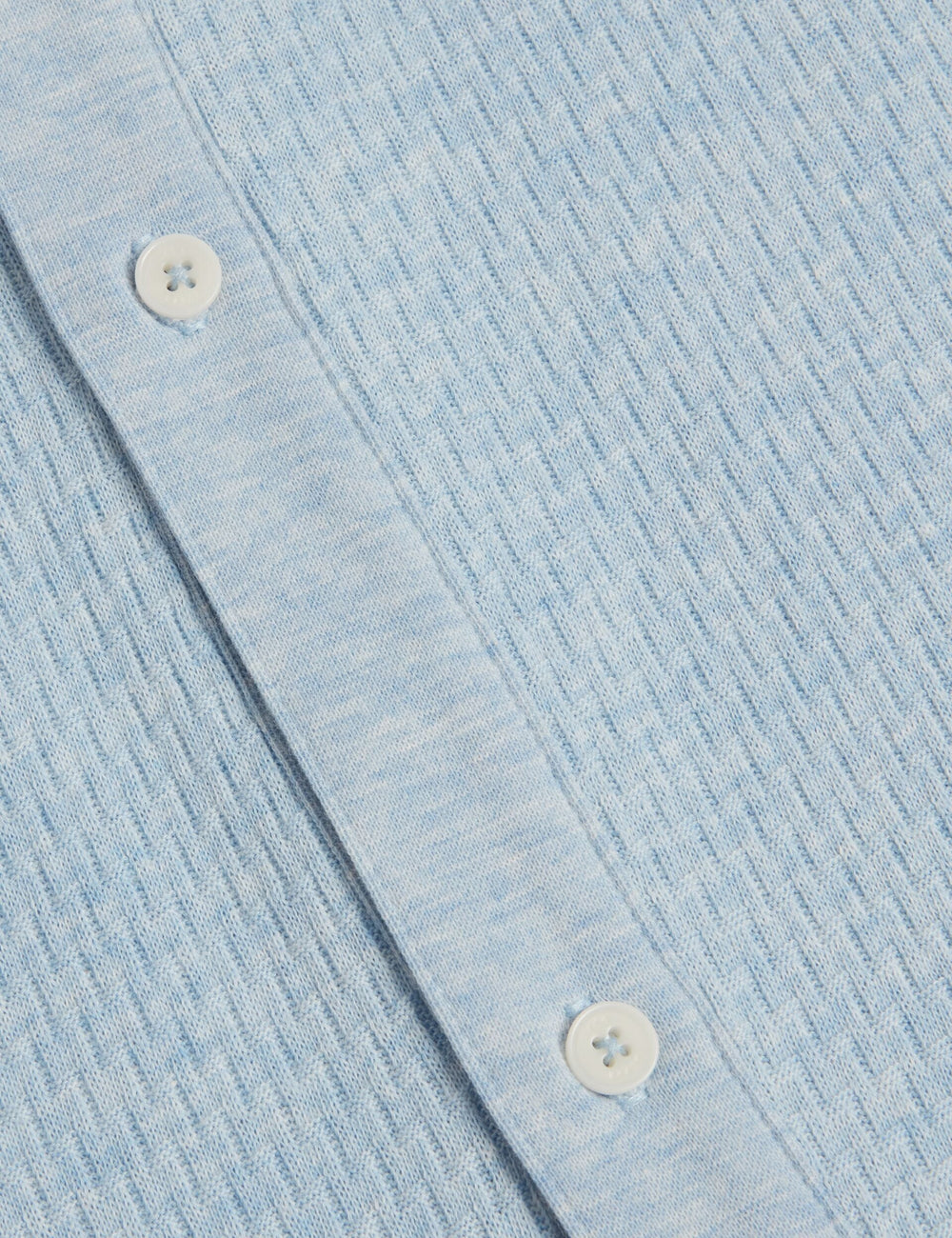 Men CONNYR Textured Knit Button-Through Polo Shirt in Mid Blue - Ted Baker