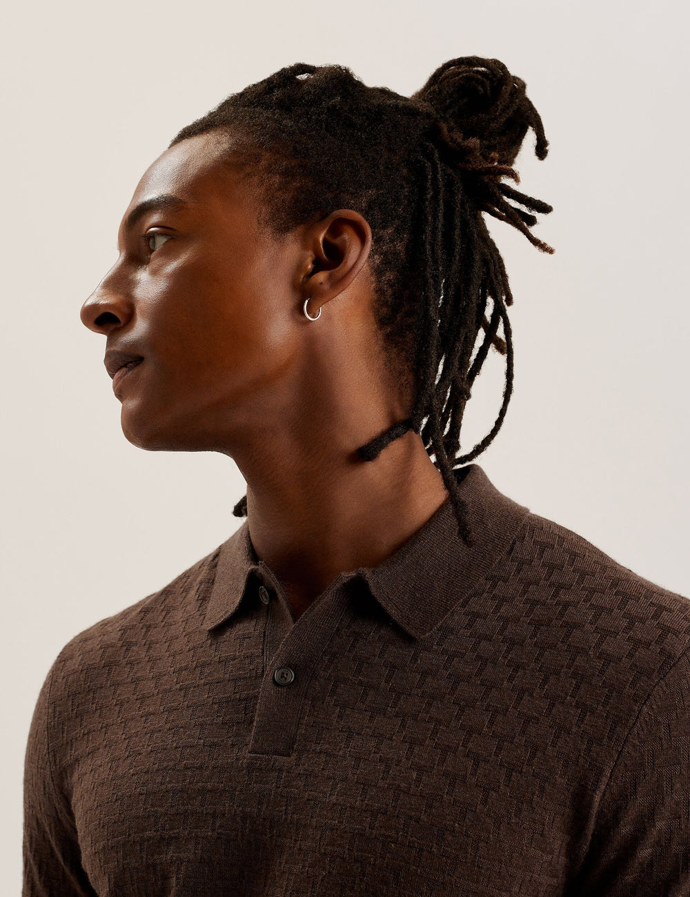 Men MORAR - Long Sleeve T Stitch Knitted Polo - Ted Baker