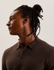 Men MORAR - Long Sleeve T Stitch Knitted Polo - Ted Baker