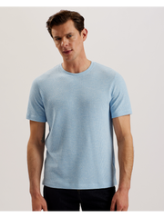 Men CURLYS - Textured Knit Cotton Short Sleeve T-Shirt - Ted Baker