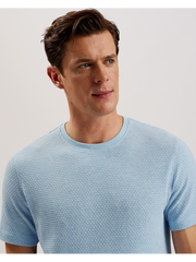 Men CURLYS - Textured Knit Cotton Short Sleeve T-Shirt - Ted Baker