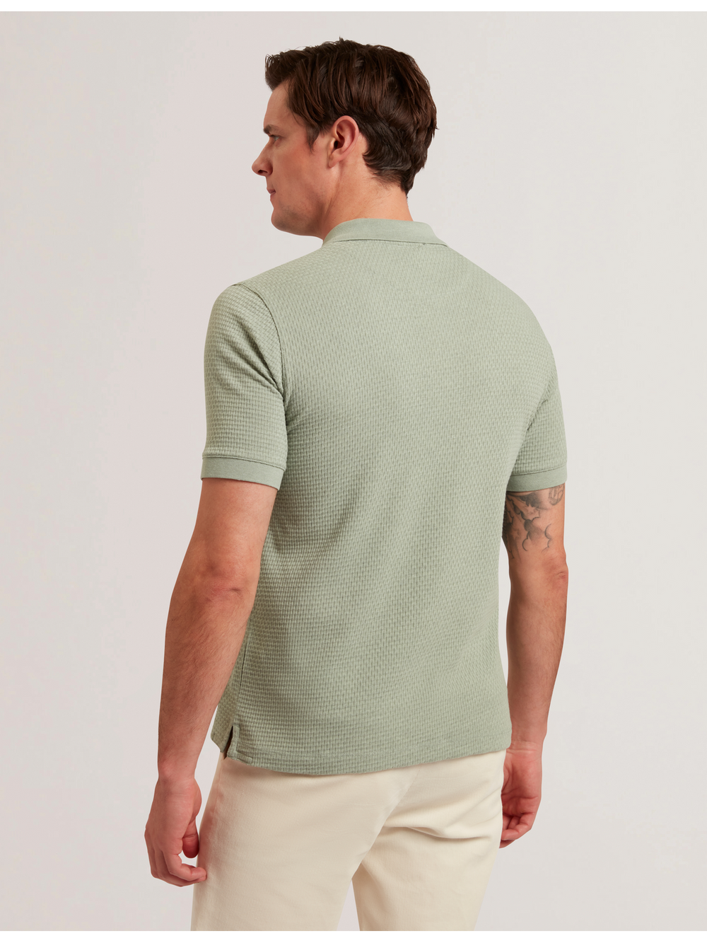 Men REDMAN - Textured Pure Cotton Knitted Polo Shirt - Ted Baker