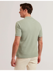 Men REDMAN - Textured Pure Cotton Knitted Polo Shirt - Ted Baker