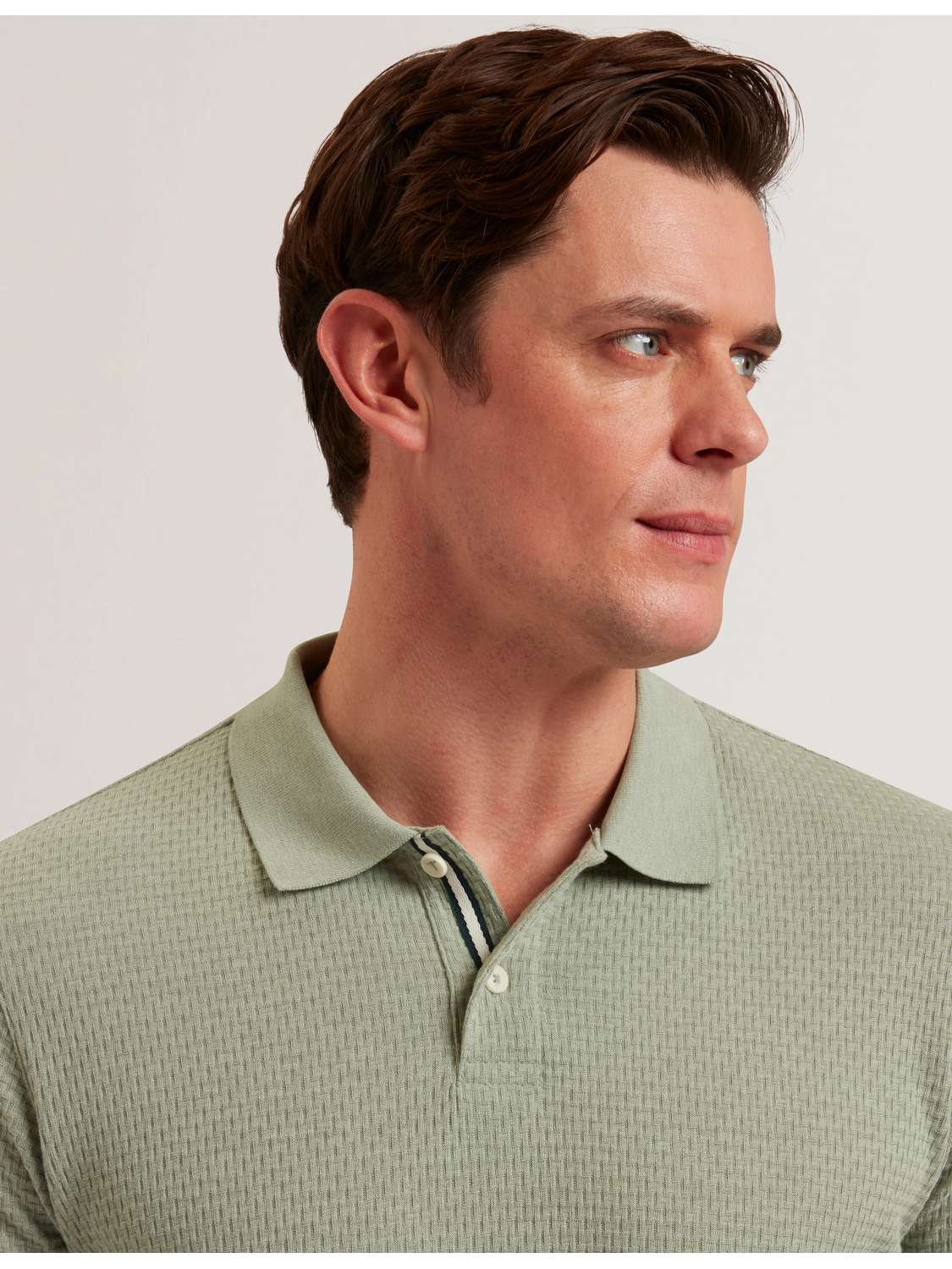 Men REDMAN - Textured Pure Cotton Knitted Polo Shirt - Ted Baker